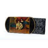 A Glasses Case, gilt cardboard, polychrome decoration "Erotic scene", European, 19th C., minor