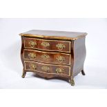 A Small Chest of Drawers, D. José I, King of Portugal (1750-1777), walnut, yellow metal mounts,