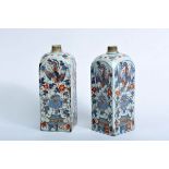 A Pair of Square Bottles, Chinese export porcelain, «Imarir» decoration, "Phoenix, flowers and