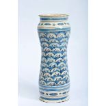 A Pharmacy Pot, faience, blue and vinous decoration, Portuguese, 17th C. (3rd quarter), minor faults