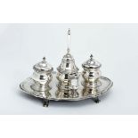 A Scalloped Inkstand with Four Feet, D. José I, King of Portugal (1750-1777), 833/1000 silver,