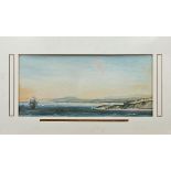 View of the left bank of the Tagus River, watercolour on paper, French school, 19th C., minor