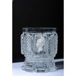 A Glass, Vista Alegre Factory cut crystal, kaolin cameo "Bust of Queen Dona Maria II of