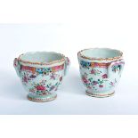 A Pair of Small Coolers, Chinese export porcelain, polychrome and gilt decoration "Flowers",