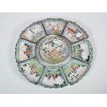 Nine dishes for Appetizers, Nanjing enameled copper, polychrome decoration "Oriental figures",