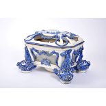 A Covered Fish Bowl, Faience probably from the Miragaia Factory inspired by an original of the