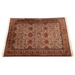 A Carpet, wool yarn, polychrome decoration "Geometric pattern ", India, 20th C., minor defects, Dim.