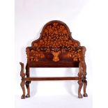 A Bed, D. João V, King of Portugal (1706-1750), carved Brazilian rosewood, backrest with thornbush