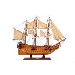 A Three-mast Ship "San Juan Nepomuceno 1779", wood and other materials, Spanish, 20th C. (1st half),