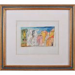 GONÇALO DUARTE - 1935-1986, Untitled, gouache on paper, signed, Dim. - 13,5 x 23,5 cm