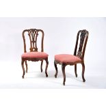 A Pair of Chairs, D. José I, King of Portugal (1750-1777) in the French manner, carved walnut,