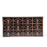 A Cabinet, mannerist, Brazilian rosewood, ivory fillets inlays "Diamond-shaped", copper mounts,