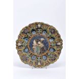 Henry II and Catherine de Medicis - Kings of France, faience decorative dish to the manner of