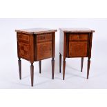 A Pair of Bedside Tables, Brazilian rosewood, thornbush