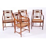 A Set of Eight Armchairs, D. Maria I, Queen of Portugal (1777-1816), walnut and Brazilian