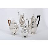 A Tea and Coffee Set, D. Maria I, Queen of Portugal (1777-1816), 833/1000 silver, consisting of a