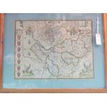 A 17th century map by John Speede, Chester, engraving with hand-coloured detail, reverse with