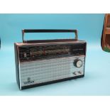 A Grundig Yacht Boy transistor radio, with mains lead, and a Roberts Revival transistor radio