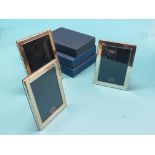 Three modern silver photograph frames, boxed, as new