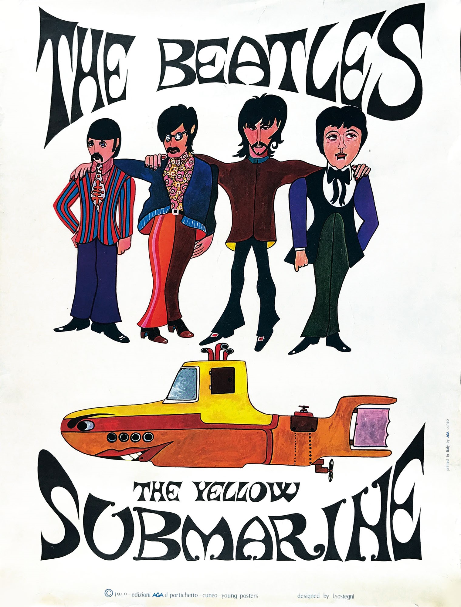 The Beatles - Yellow Submarine, 1969 - Affisso originale. 1969. Offset, impresso da [...]