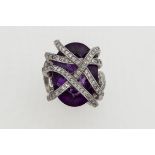 Amethyst and diamond ring. Signed Enrico Cirio - ametista e diamanti. Montatura in [...]