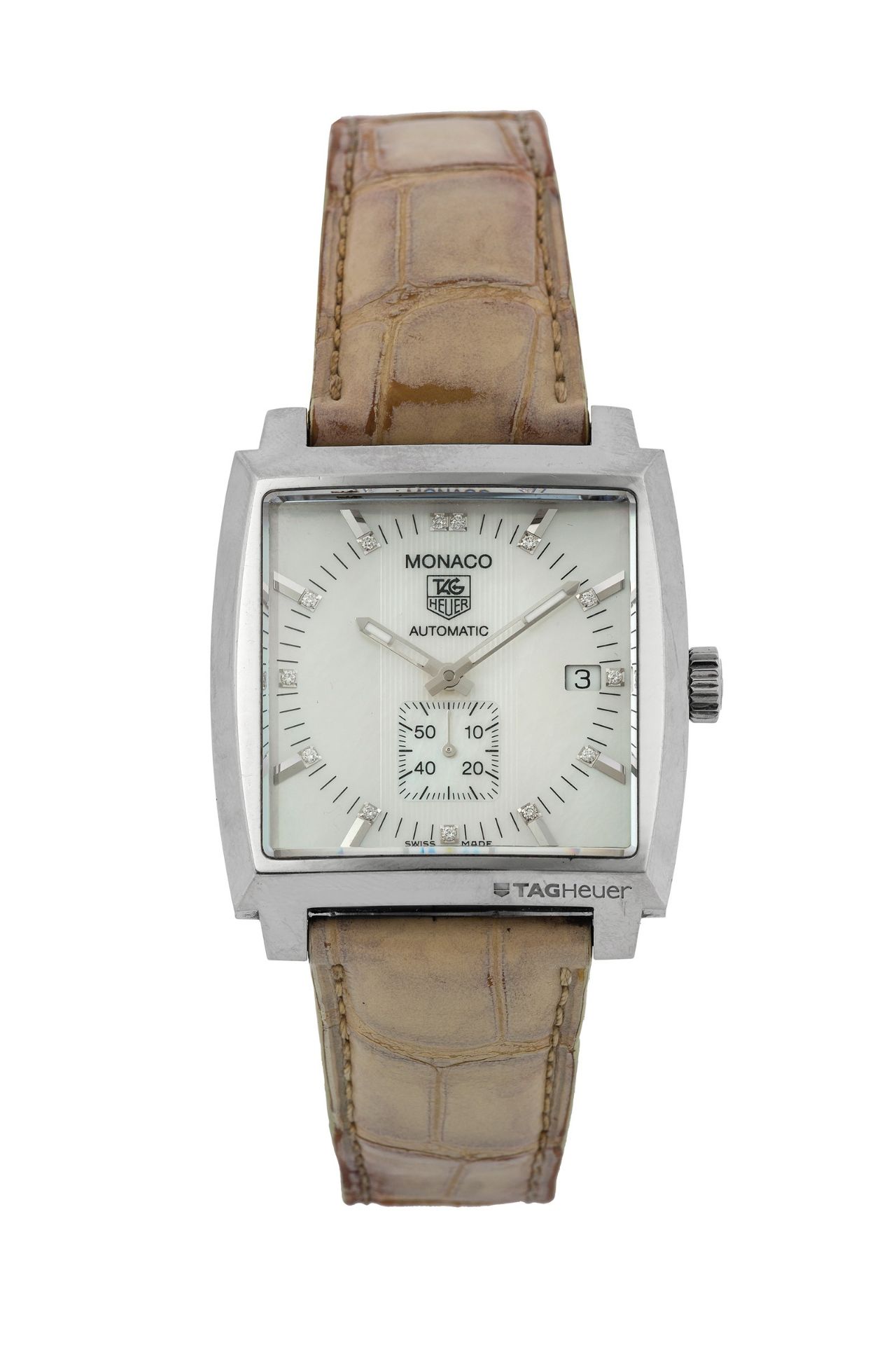 Tag Heuer, "Monaco", Ref. WW2113. - "Mother of Pearl Dial". Fine, stainless steel, [...]