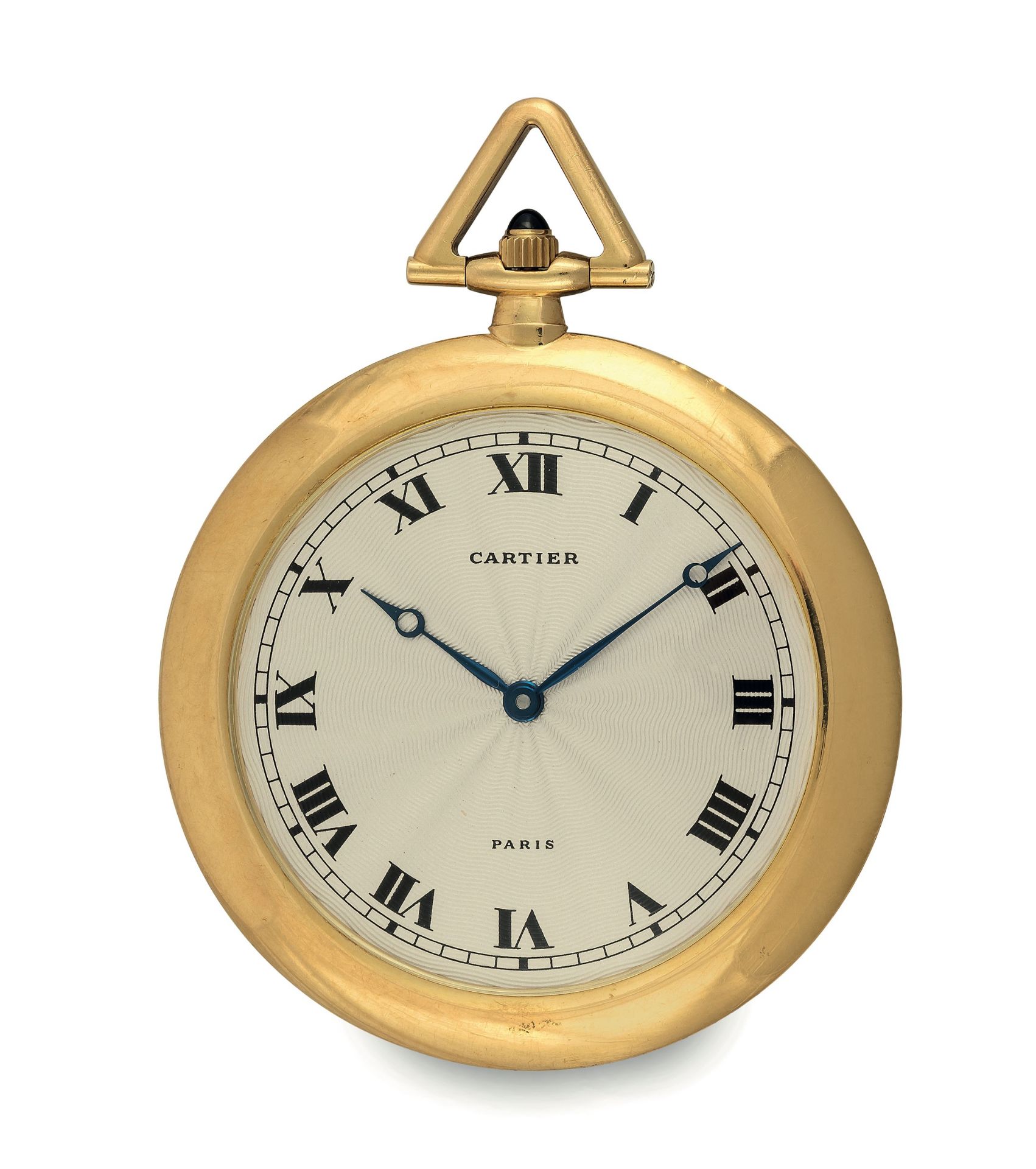 CARTIER. - Very fine, yellow gold open face pocket watch. Made circa 1940 Dial, case [...]