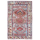 A Shirvan rug, Caucasus late XIX century.cm 165x105 - campo azzurro/grigio con tre [...]