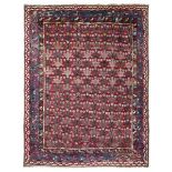 Anatolian rug, late XIX century, cm 349x319 - campo rosa ciclamino con file di piante [...]