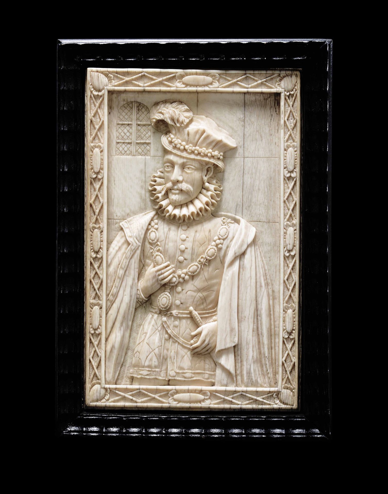An ivory bas-relief, France, 19th century - A portrait of Carl IX in ivory bas-relief [...]
