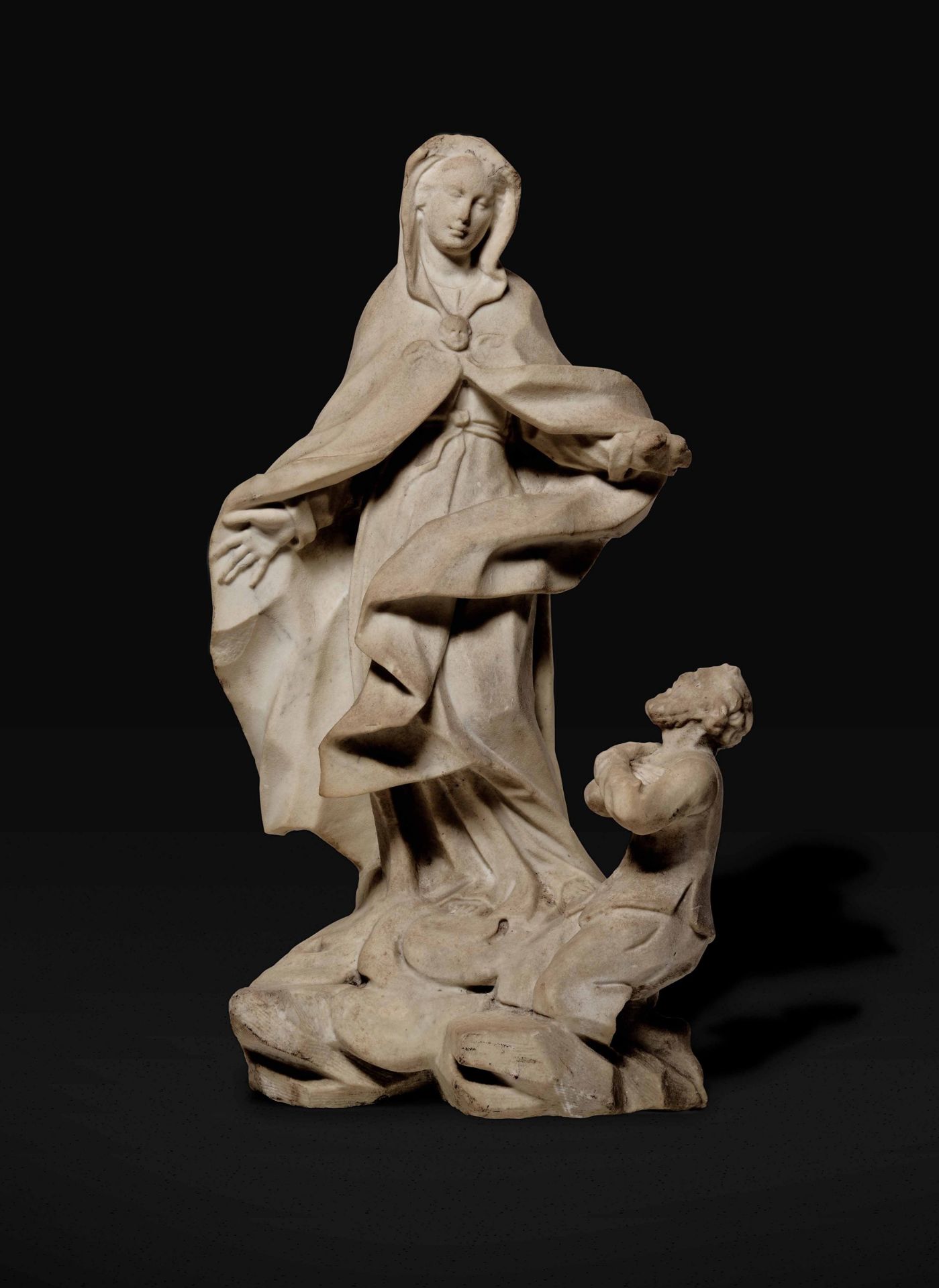 A marble group, Liguria, 16-1700s - A marble group depicting the Virgin Mary and [...]