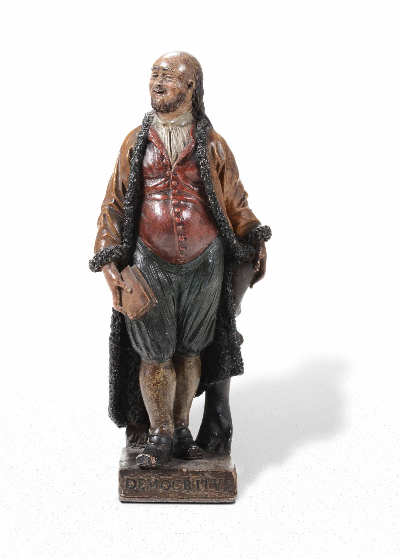 A terracotta Democritus, Germany, late 1700s - Painted terracotta. H 38.5 - [...]