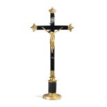 A large meditation cross, Rome (?), late 1700s - Ebonised wood, silver, and molten, [...]