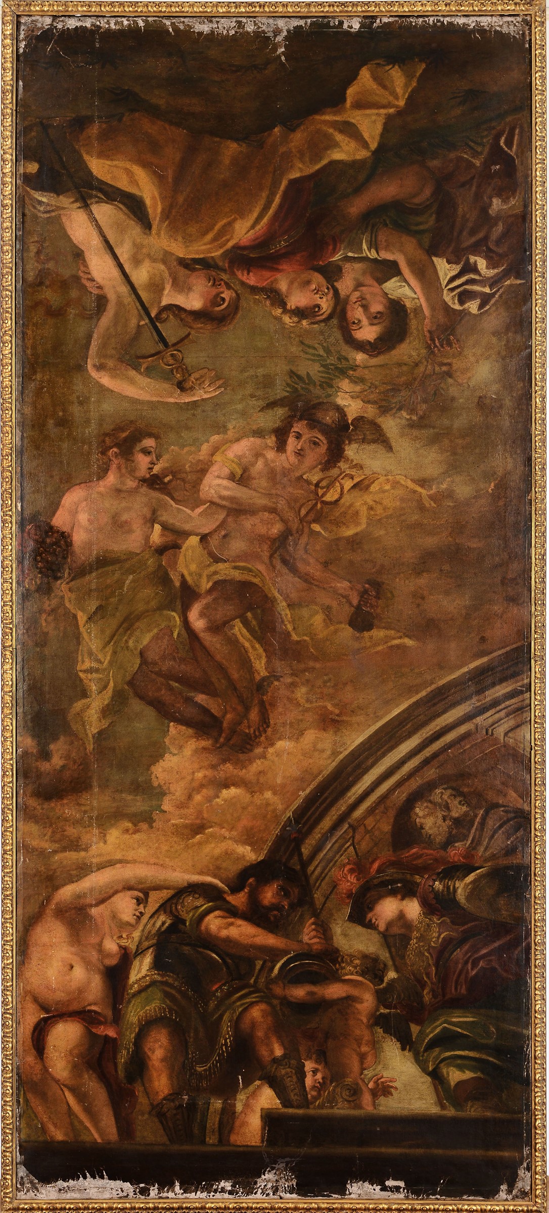 Giacinto Diano (1731-1804), Scena allegorica con Mercurio - olio su tela, cm 149x350 [...]