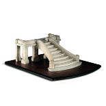 A model of a staircase, Italy or France, 1800s - White marble and polychrome [...]