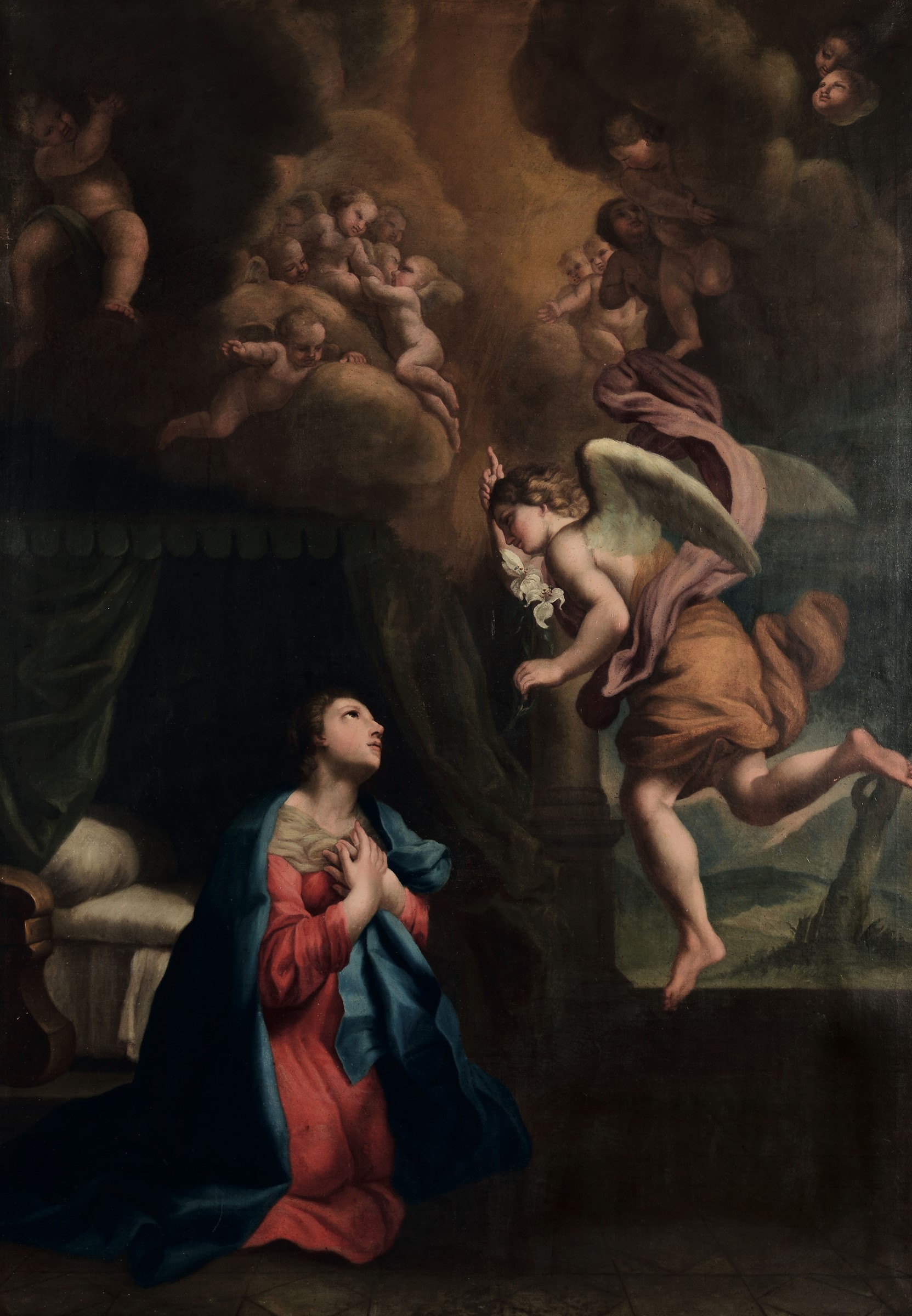 Giovanni Lanfranco, copy from, Annunciation - Oil on canvas, 172x121cm - Startprice : [...]