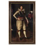 Scuola del XVII secolo, Ritratti di personaggi in armi - coppia di dipinti ad olio su [...]