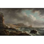 Carlo Bonavia (active 1755-1788), Coastal landscape - Oil on canvas, 90x140cm - [...]