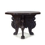 A walnut table, 18th century - A carved walnut table with griffin figures on the legs [...]