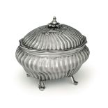 A sugar pot, Turin, late 1700s - Molten, embossed and chiselled silver. Third quarter [...]