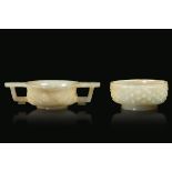 Two jade bowls, China, Qing D., Qianlong period - Two different bowls in white jade [...]