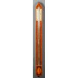 A late 18th Century mahogany stick barometer by Twaddell of Glasgow, with ivory scale, vernier and
