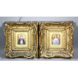 19th Century English school - Pair of half length miniature portraits of a husband and wife, 3.