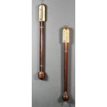 A Victorian rosewood cased stick barometer and thermometer by W.Gray, 16 Crooked Lane, London