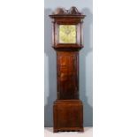 An 18th Century oak longcase clock by John Varley, the 12ins square brass dial with wide chapter