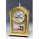 A late 19th Century ormolu and porcelain mounted clock by A.B., No. 4460155, the 3.25ins diameter