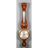 A late George III mahogany cased wheel barometer and thermometer by Peter Tarone of Bury Street,