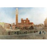 C.H.P (?) - 19th Century school - Watercolour and pencil - View of the Pubblico Palace from the