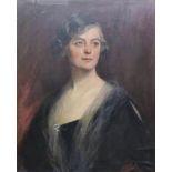 Edward Patry (1856-1940) - Oil painting - "Mrs Weber" - Half-length portrait of an elegant woman,
