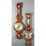 A mid-19th Century rosewood cased wheel barometer, thermometer and hydrometer by W. Martinelli, 2